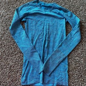 Lululemon Swiftly 1.0 Full Length Black and Blue Stripe